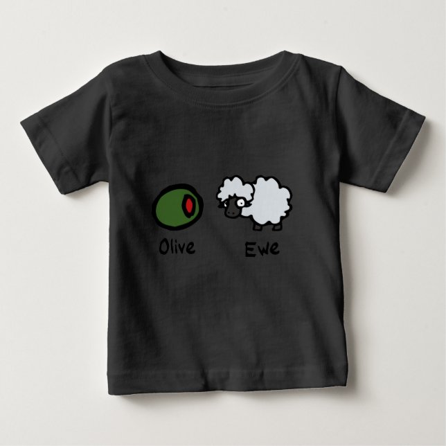 Camiseta Para Bebê Olive Ewe (Frente)