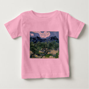 Camiseta Para Bebê Oliveiras de Vincent van Gogh (1889)