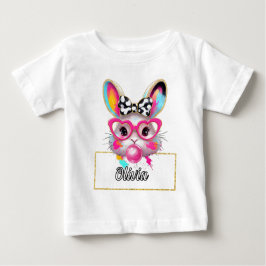 Camiseta Para Bebê Olivia Bubble Easter Bunny