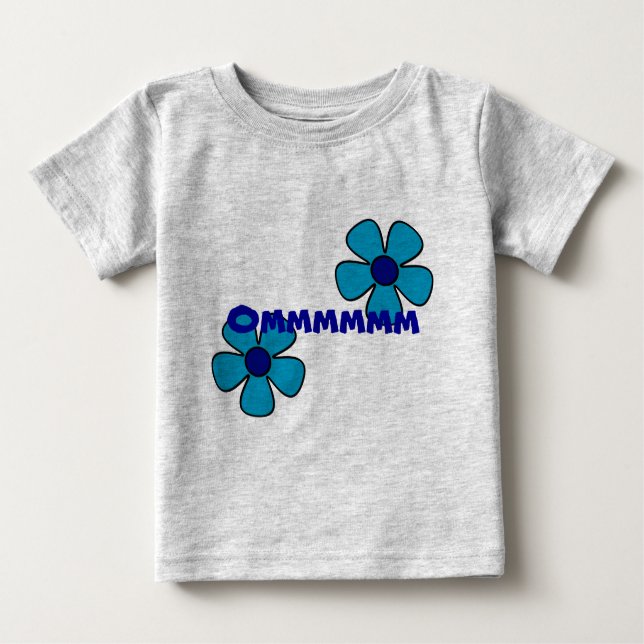 Camiseta Para Bebê Om and Flowers - Roupas De Ioga Bebê (Frente)