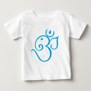 Camiseta Para Bebê OM-ganpati-turqoise