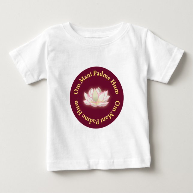 Camiseta Para Bebê Om Mani Padme Hum (Frente)