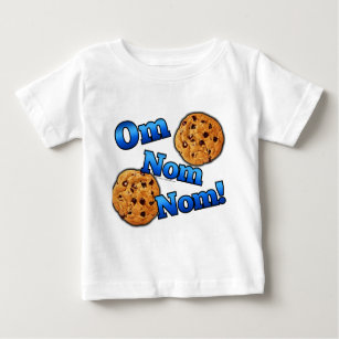 Camiseta Para Bebê OM Nom Nom, biscoitos do amor de Meme