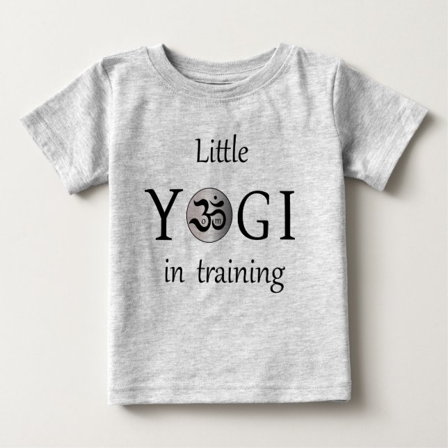 Camiseta Para Bebê Om zen yogi yoga bebê crianças T shirt cinza (Frente)