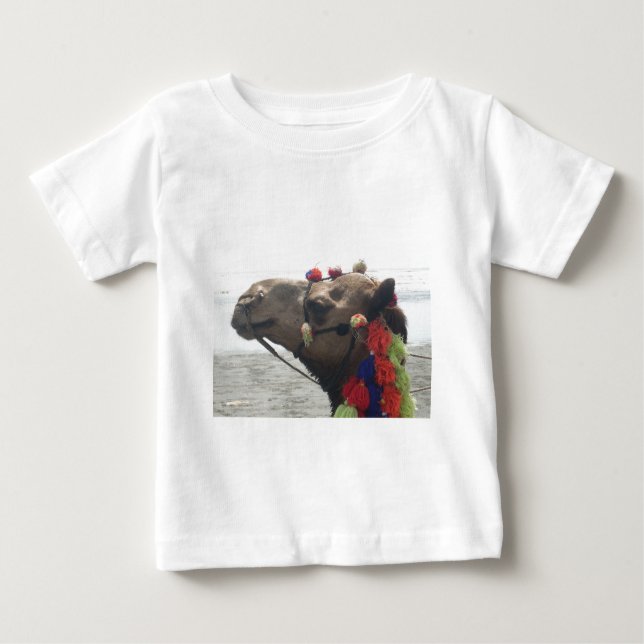 Camiseta Para Bebê Oman Muscat Camel Photo Art Impressão (Frente)