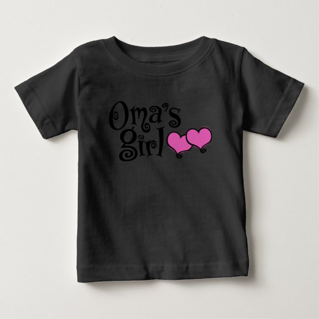Camiseta Para Bebê Oma's Girl (Frente)
