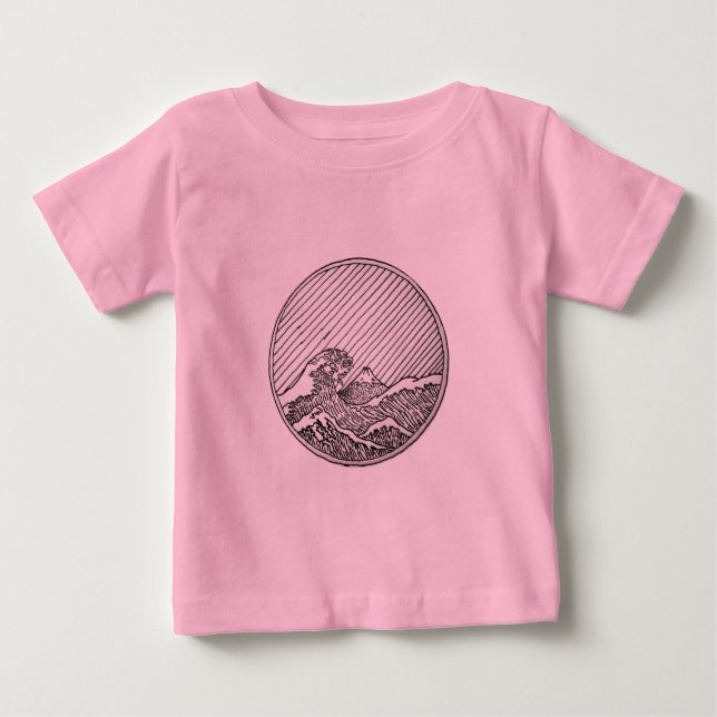 Camiseta Para Bebê Onda (Frente)