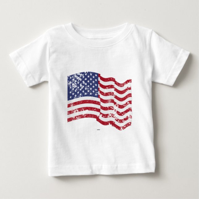 Camiseta Para Bebê Onda de Sinalizador Americano - Distante (Frente)