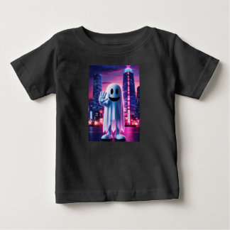 Camiseta Para Bebê Ondas e Luzes Urbanas Fantasmas