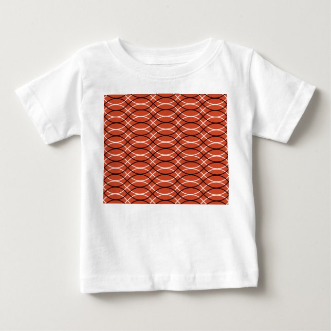 Camiseta Para Bebê Ondas Laranja (Frente)