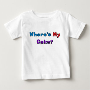 Camiseta Para Bebê "Onde está o meu bolo?"