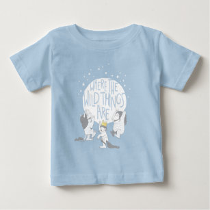 Camiseta Para Bebê Onde Estão As Coisas Selvagens   Lua e Estrelas