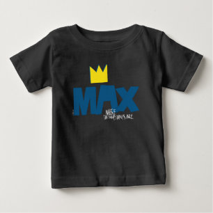 Camiseta Para Bebê Onde estão as coisas selvagens   Max e Crown