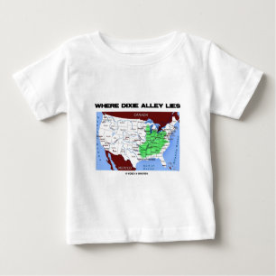 Camiseta Para Bebê Onde o beco de Dixie se encontra (o mapa dos