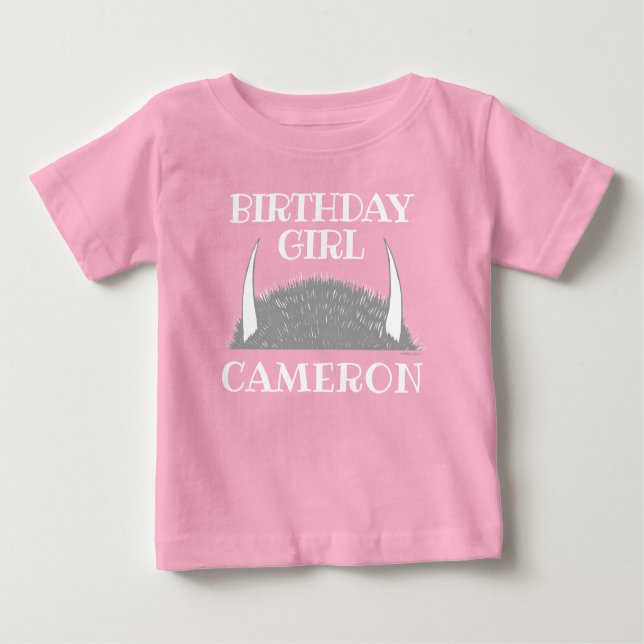 Camiseta Para Bebê Onde Os Monstros | Garota de Aniversário (Frente)