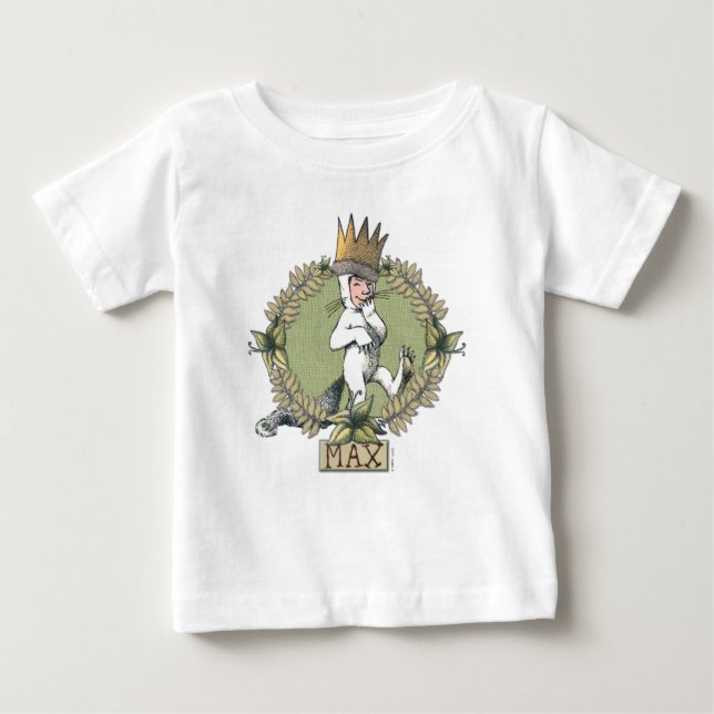 Camiseta Para Bebê Onde Vivem os Monstros | Crachá do Max (Frente)