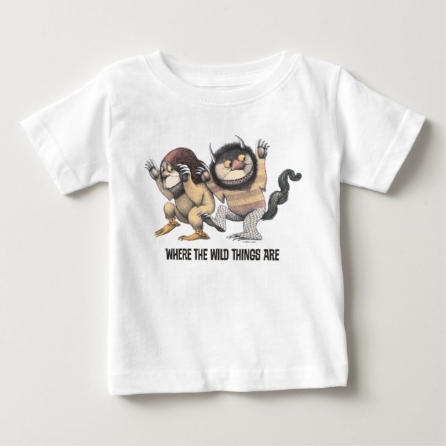 Camiseta Para Bebê Onde Vivem os Monstros | Dois Monstros (Frente)