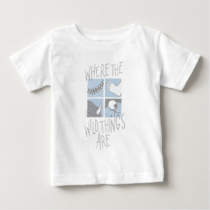 Camiseta Para Bebê Onde Vivem os Monstros   Gráfico Quadrado