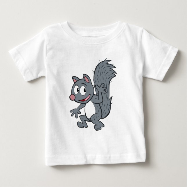 Camiseta Para Bebê Ondulação cinzenta do esquilo do rick | da guarda (Frente)