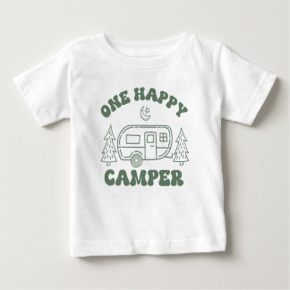 Camiseta Para Bebê One Happy Camper Toddler T-Shirt – Cute Retro Camp