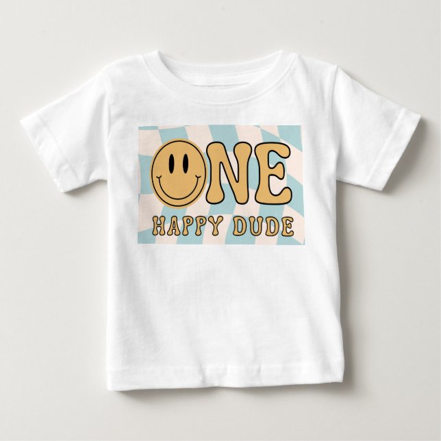 Camiseta Para Bebê One happy Dude (Frente)