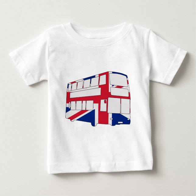 Camiseta Para Bebê Ônibus de Londres com saias e presentes da Union J (Frente)
