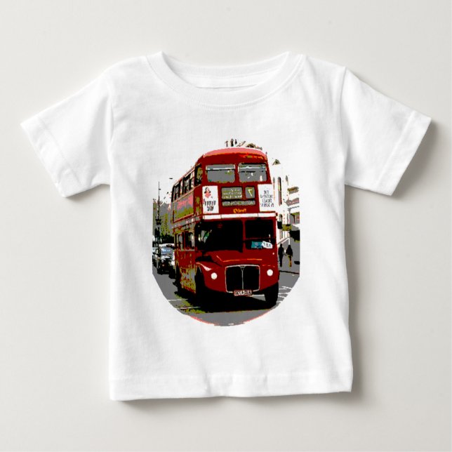 Camiseta Para Bebê Ônibus Routemaster Red Bus de Londres (Frente)