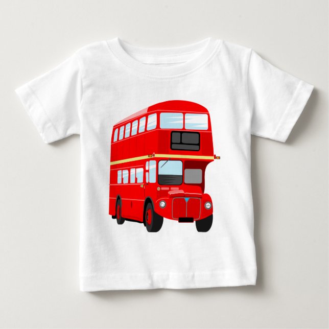 Camiseta Para Bebê Ônibus vermelho (Frente)