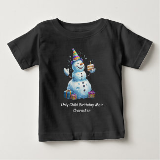 Camiseta Para Bebê Only Child Birthday Main Character Design