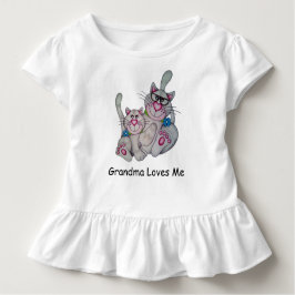Camiseta Para Bebê Oo "Vovó me ama", Cat Ruffled Tee