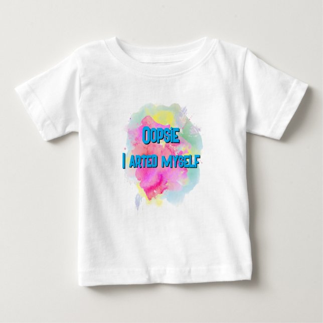 Camiseta Para Bebê "Oopsie I armaram para mim mesma" crianças diverti (Frente)