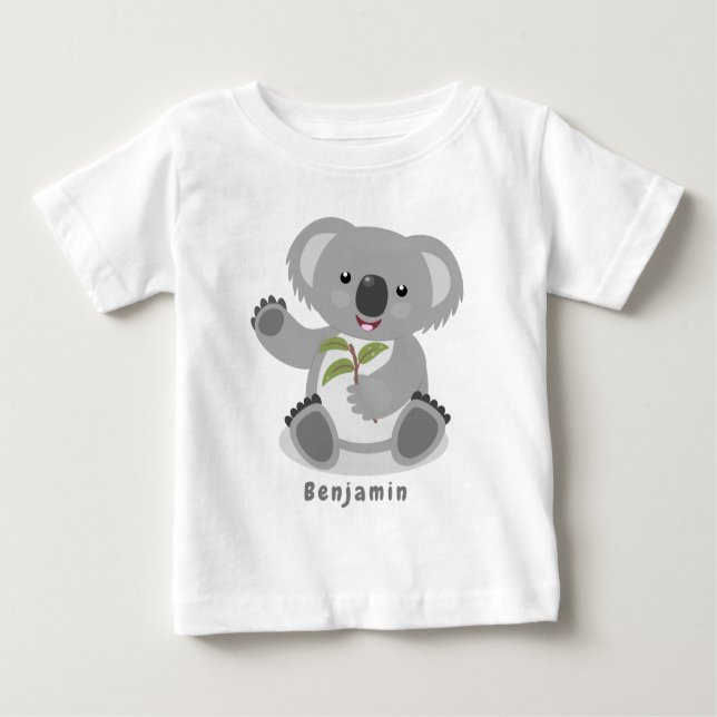 Camiseta Para Bebê Óptica de desenho animado, feliz e bonito (Frente)