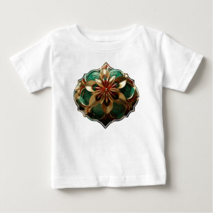 Camiseta Para Bebê Opulência de Yuletide: Segmentos de Ouro do Natal