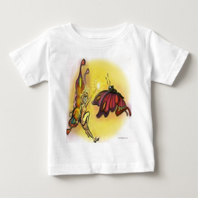 Camiseta Para Bebê Orange Faerie (Frente)