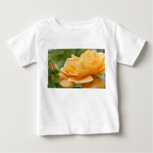 Camiseta Para Bebê Orange Rosa Painterly
