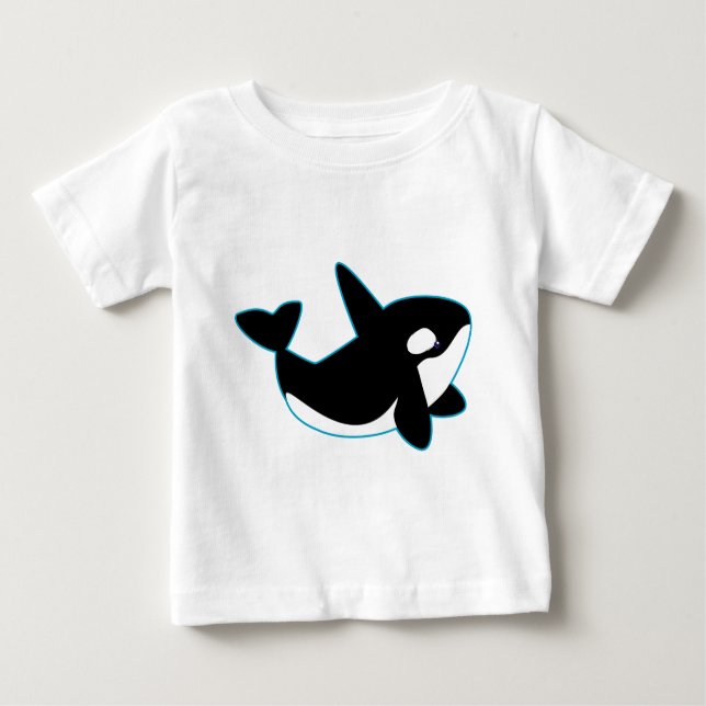 Camiseta Para Bebê Orca bonito (baleia de assassino) (Frente)