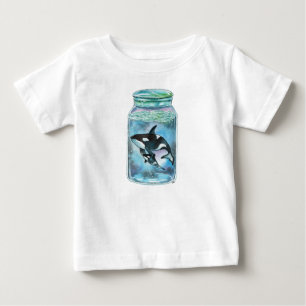 Camiseta Para Bebê Orca no frasco