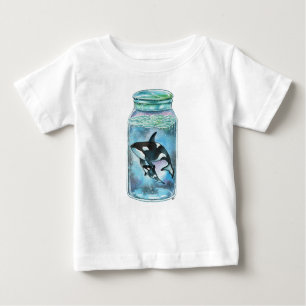 Camiseta Para Bebê Orca no Jar