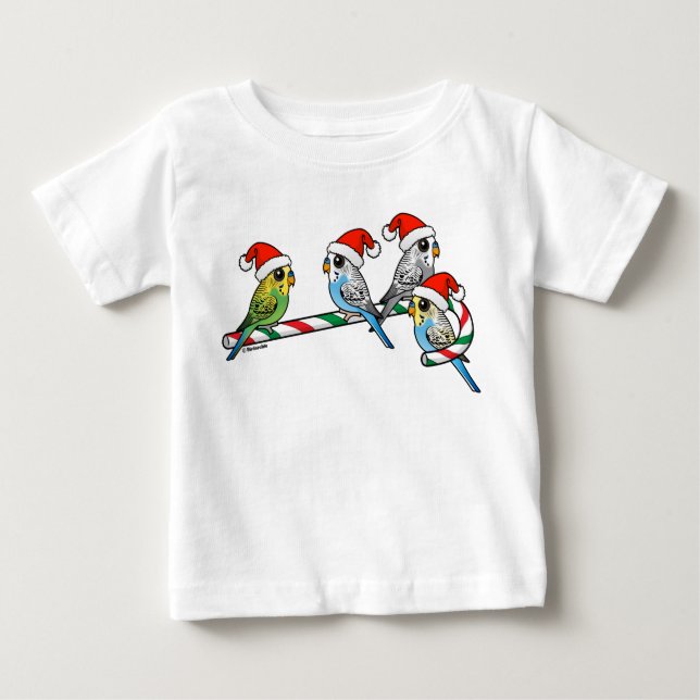 Camiseta Para Bebê Orçamentos de Papais noeis de Candy Cane (Frente)