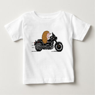 Camiseta Para Bebê Orelha-branca andando de motocicleta