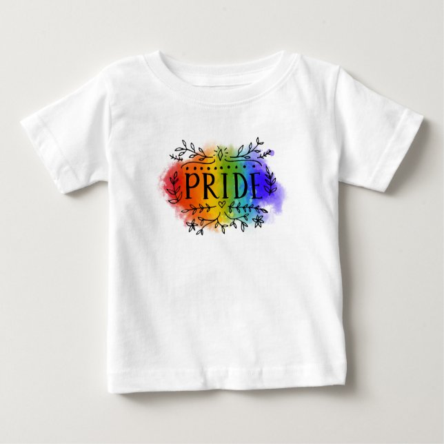 Camiseta Para Bebê Orgulho em Watercolor (Frente)