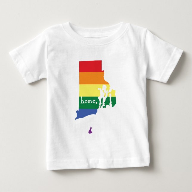 Camiseta Para Bebê Orgulho gay| Rhode Island (Frente)