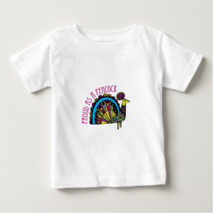 Camiseta Para Bebê Orgulhoso como um pavão