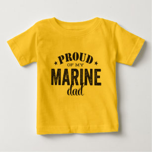Camiseta Para Bebê Orgulhoso de meu pai MARINHO