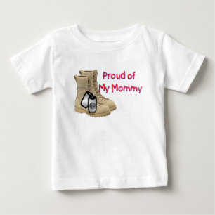 Camiseta Para Bebê Orgulhoso de minhas mamães (exército)