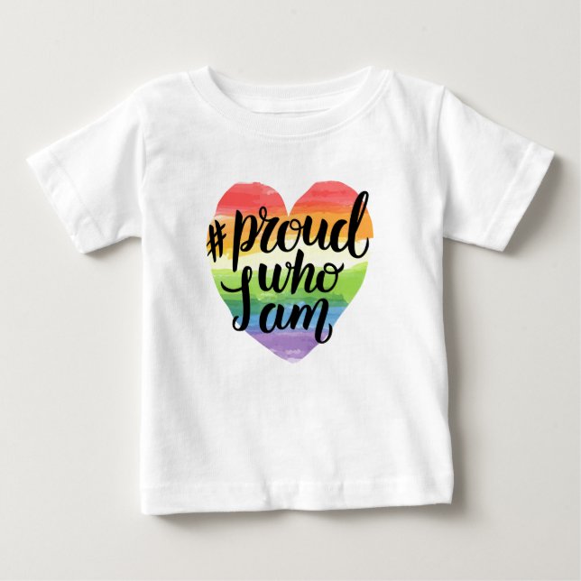 Camiseta Para Bebê Orgulhoso de quem sou (Frente)