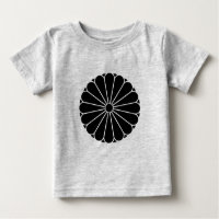 Oriental Black Kiku Chrysanthemum Mon Kamon Art