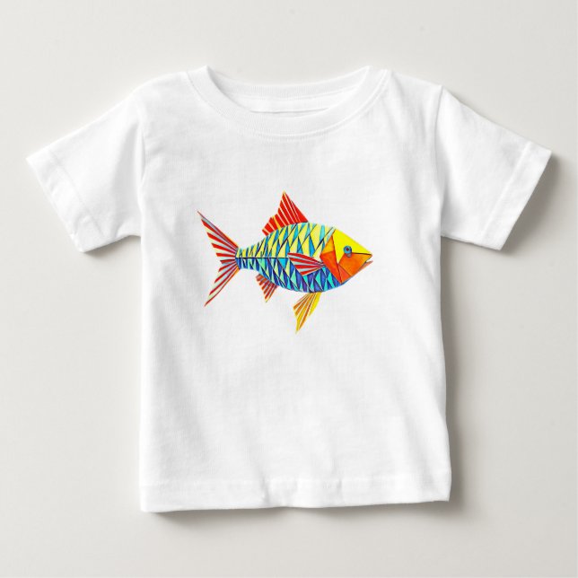 CAMISETA PARA BEBÊ ORIGAMI FISH (Frente)