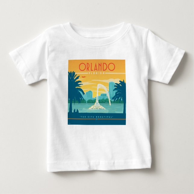 Camiseta Para Bebê Orlando Florida (Frente)
