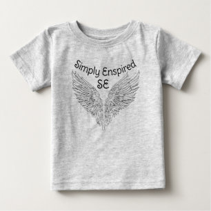 Camiseta Para Bebê Ornamentado Angel Wing T-Shirt Simples Enspired: